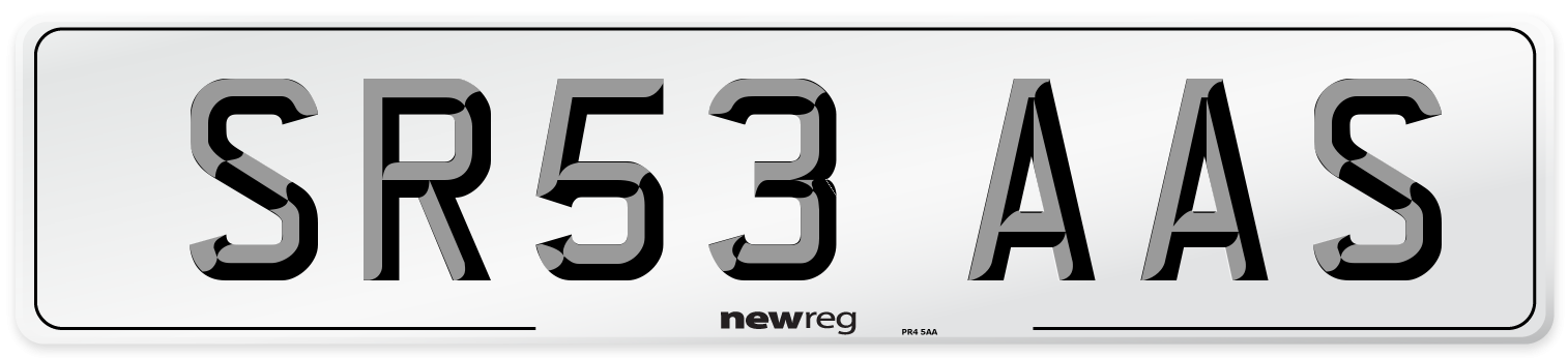 SR53 AAS Number Plate from New Reg
